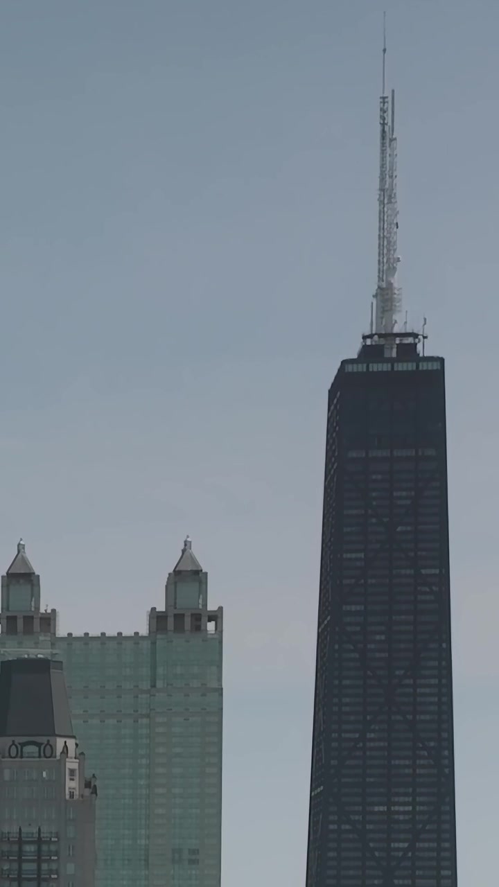 Chicago skyline from above showcases iconic architecture and urban life