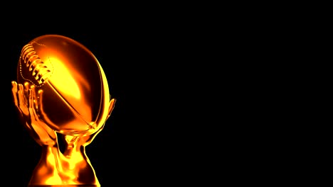 loopbare golden american football cup met alpha kanaal