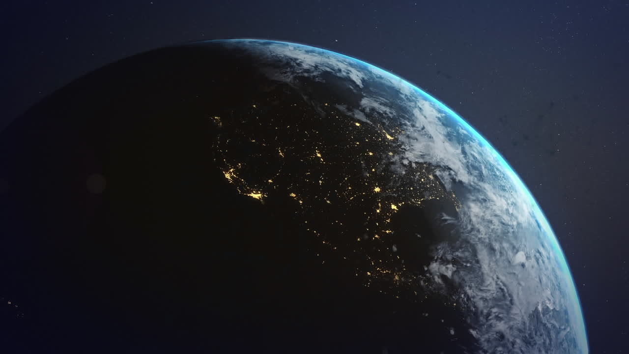 지구상에 대한 연결 네트워크의 애니메이션