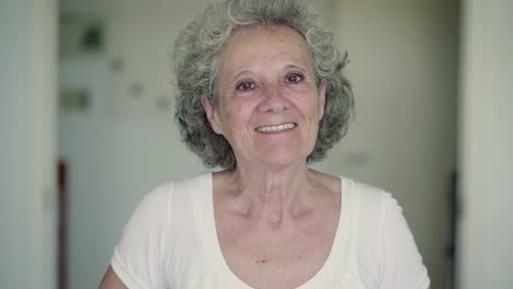 beautiful elderly woman smiling.