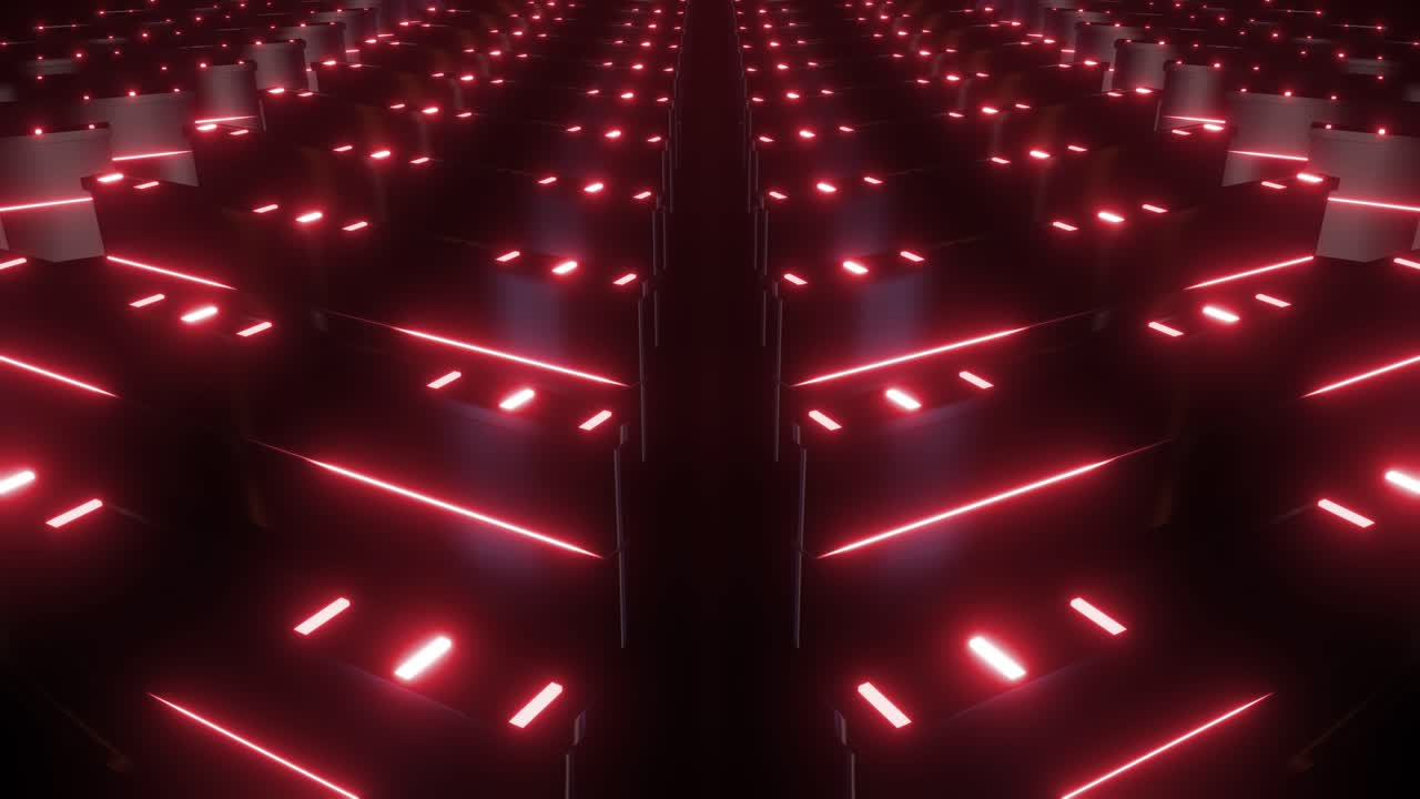 Neon Red Geometric Pattern Background | Premium Stock Video Footage