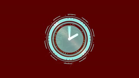 animación de un reloj girando con una célula bacteriana contra un fondo marrón, espacio de copia