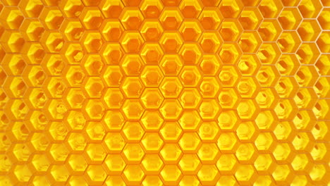 Endless-animation-showing-the-infinite-honeycomb-filled-with-honey.-Closeup-at-delicious-sweet-substance-in-its-original-container.-Physical-accurate-material-with-immersive-reflections.-Loopable.-HD