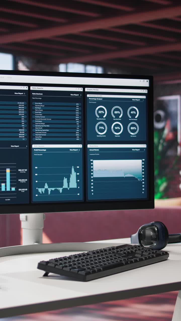 Vertical Video Loft with computer displaying SEO trends and targeted data insights