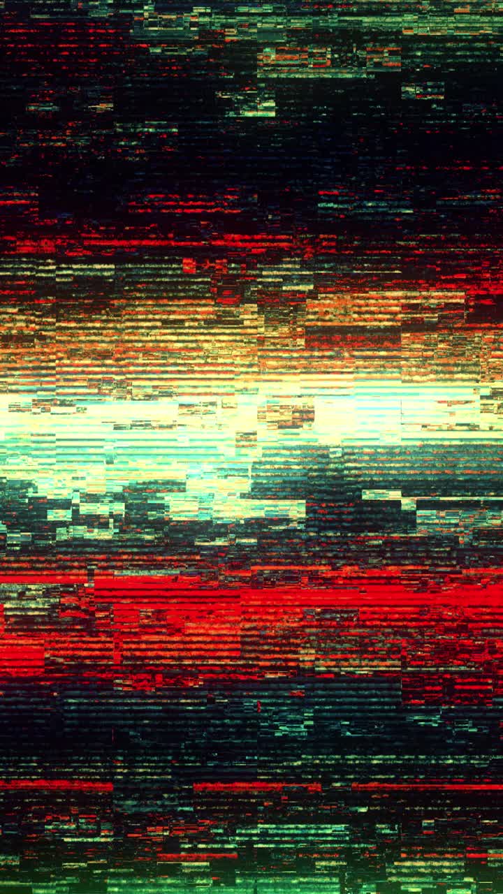 Abstract Digital Glitch Art with Flickering Horizontal Lines