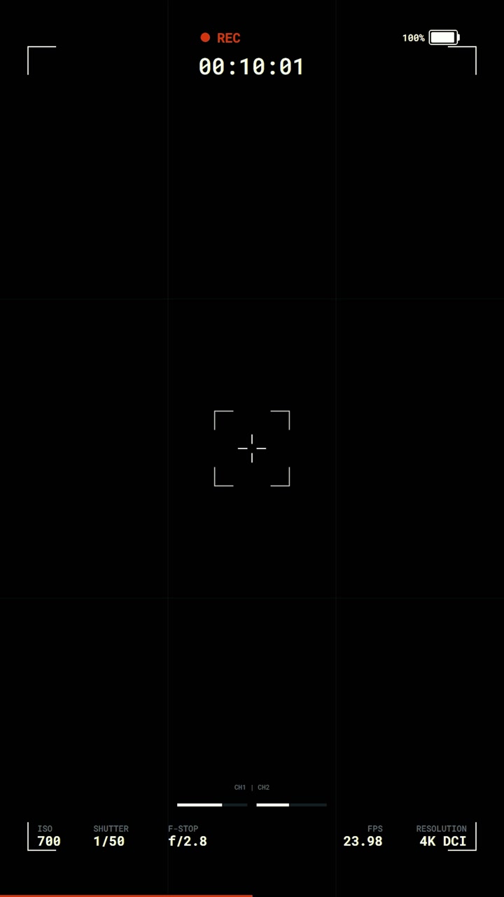 Digital Camera Recording Interface Overlay with Settings