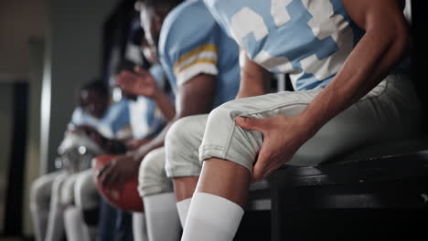 football team in locker room