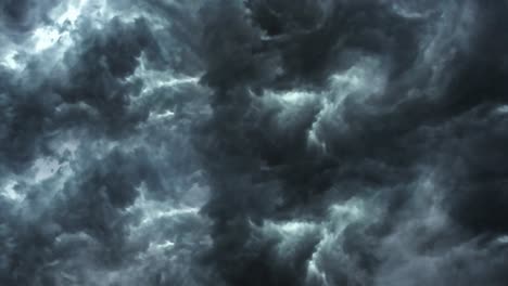 animation of a thunderstorm that took place in the gaps in the thick clouds