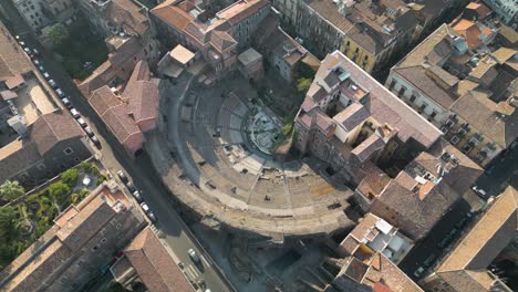 Anicent-Roman-Theatre-of-Catania---Static-Drone-Shot