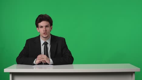 news anchor in a studio setting