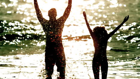 Friends-splashing-around-in-the-sea