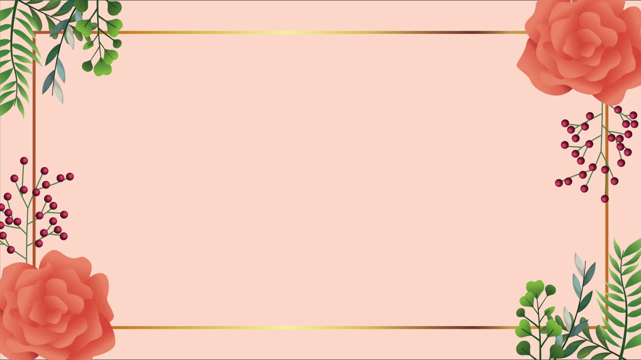 은 장미로 아름다운 꽃 장식 프레임