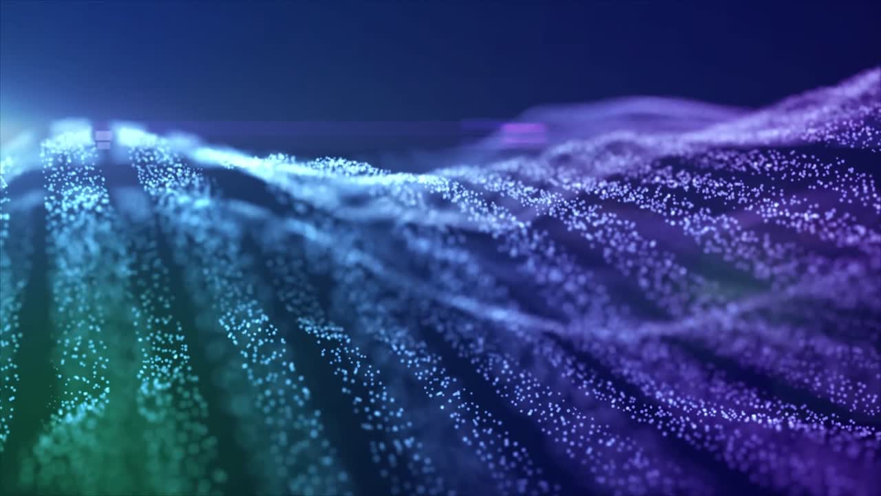 Dynamic Abstract Background of Glowing Particle Waves