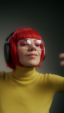 woman enjoying music