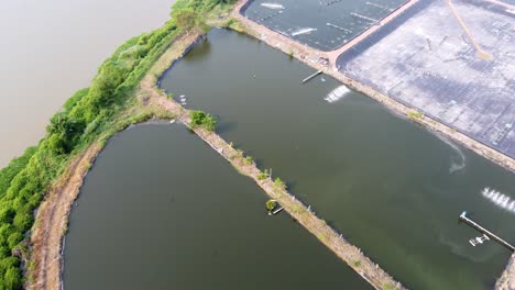 aerial view of shrimp farmland countryside