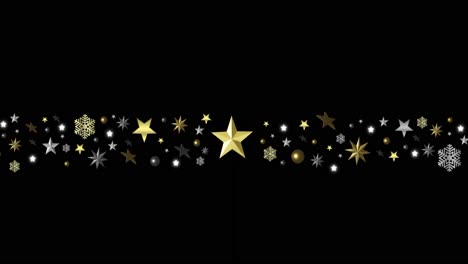 Animation-of-stars-and-copyspace-on-black-background