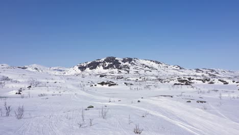 aerial view of snowy mountain in big mountain landscape