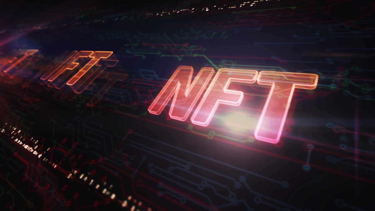 concepto de bucle cibernético de símbolo de token no fungible de nft