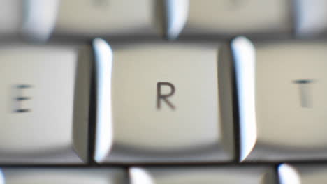 the letter r focused in on a keyboard