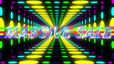 animación de texto de venta masiva a través del túnel digital