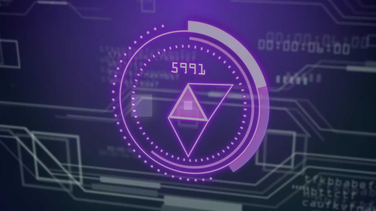 procesamiento de datos digitales con gráficos y números futuristas sobre un fondo oscuro