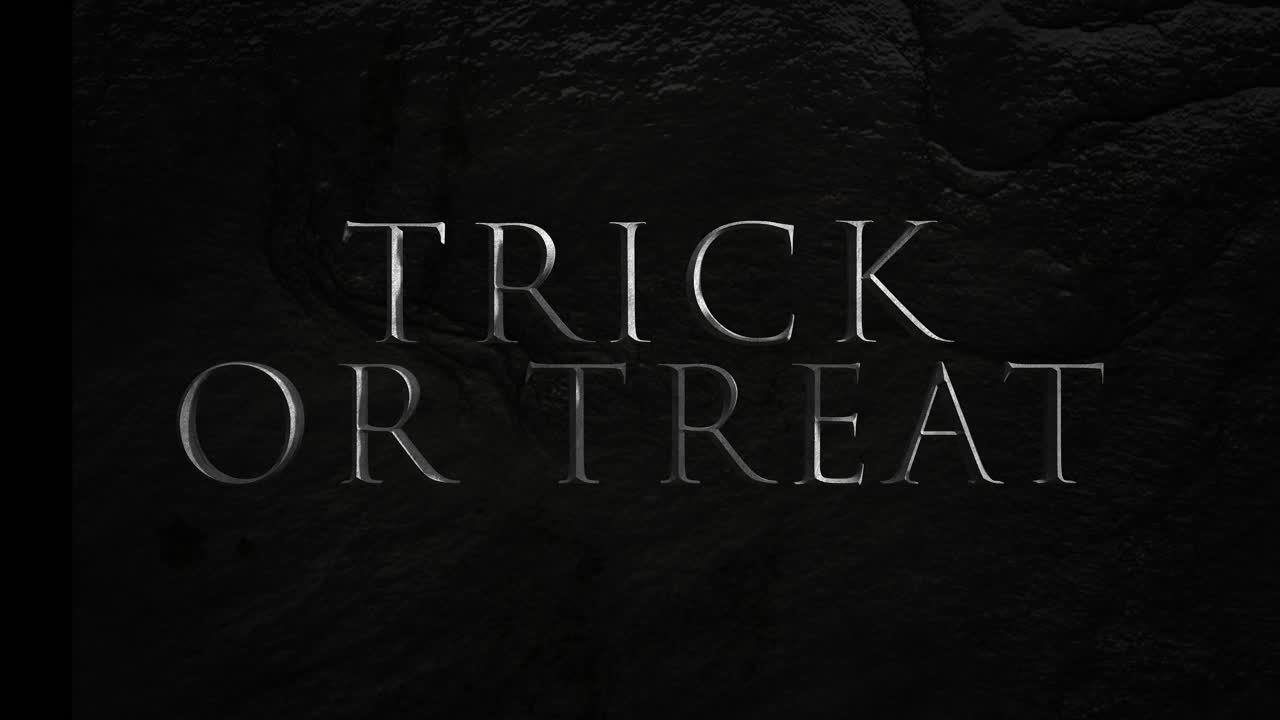 Trick Or Treat on dark texture in night