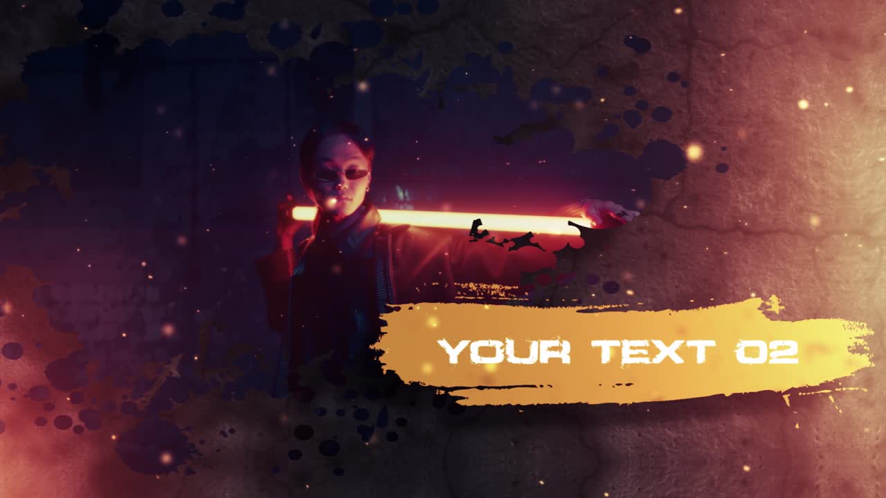 Grunge title reveal and media showcase for intense project openings or creative intros with fire textures