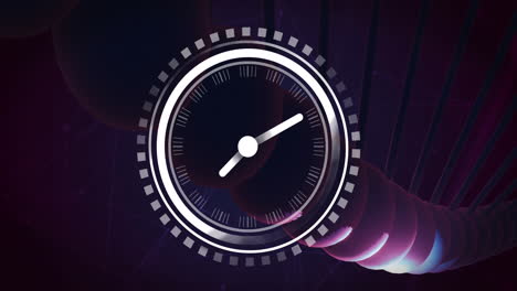 animación del reloj sobre la cadena de adn