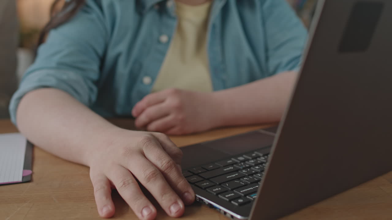 Woman with Down Syndrome Working on Laptop