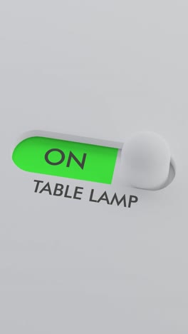 encendiendo el interruptor de la lámpara de mesa vídeo vertical