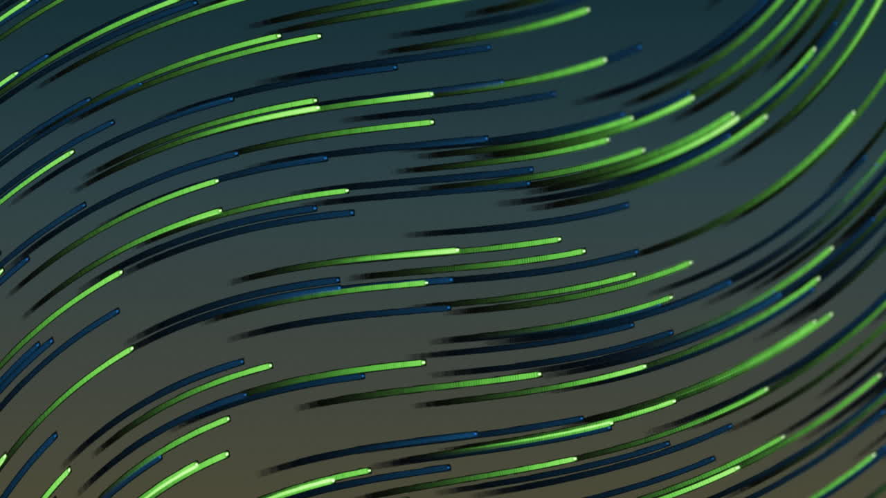 Animation of purple and green trails moving on green background