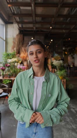 woman in a floral shop