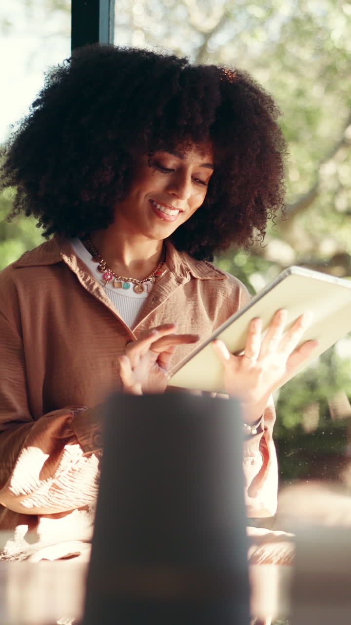 Woman using a tablet