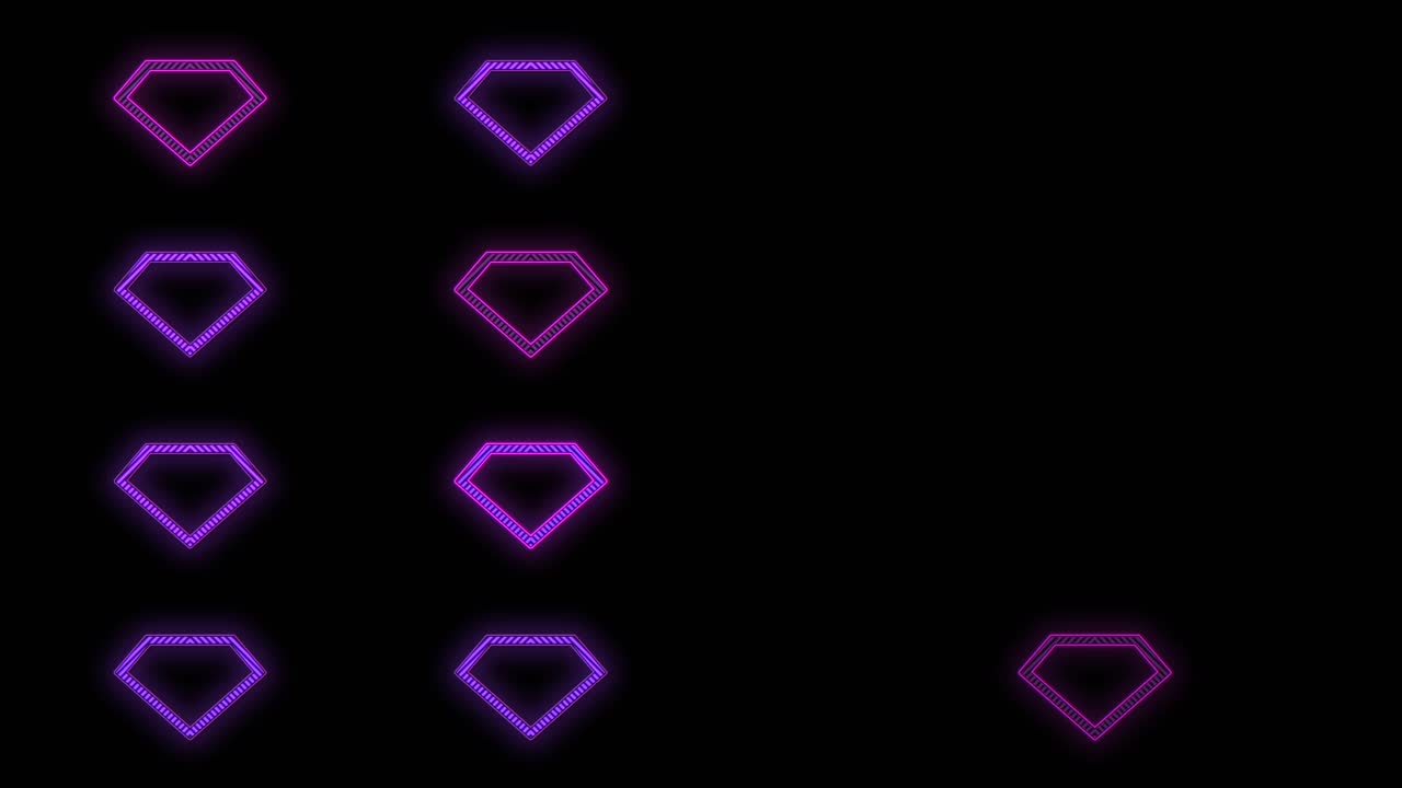 네온 퍼플 레트로 다이아몬드 패턴