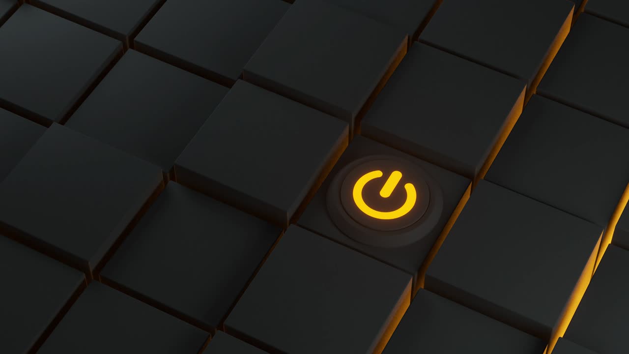 switch y cubos con fondo oscuro, concepción abstracta, renderización en 3d.