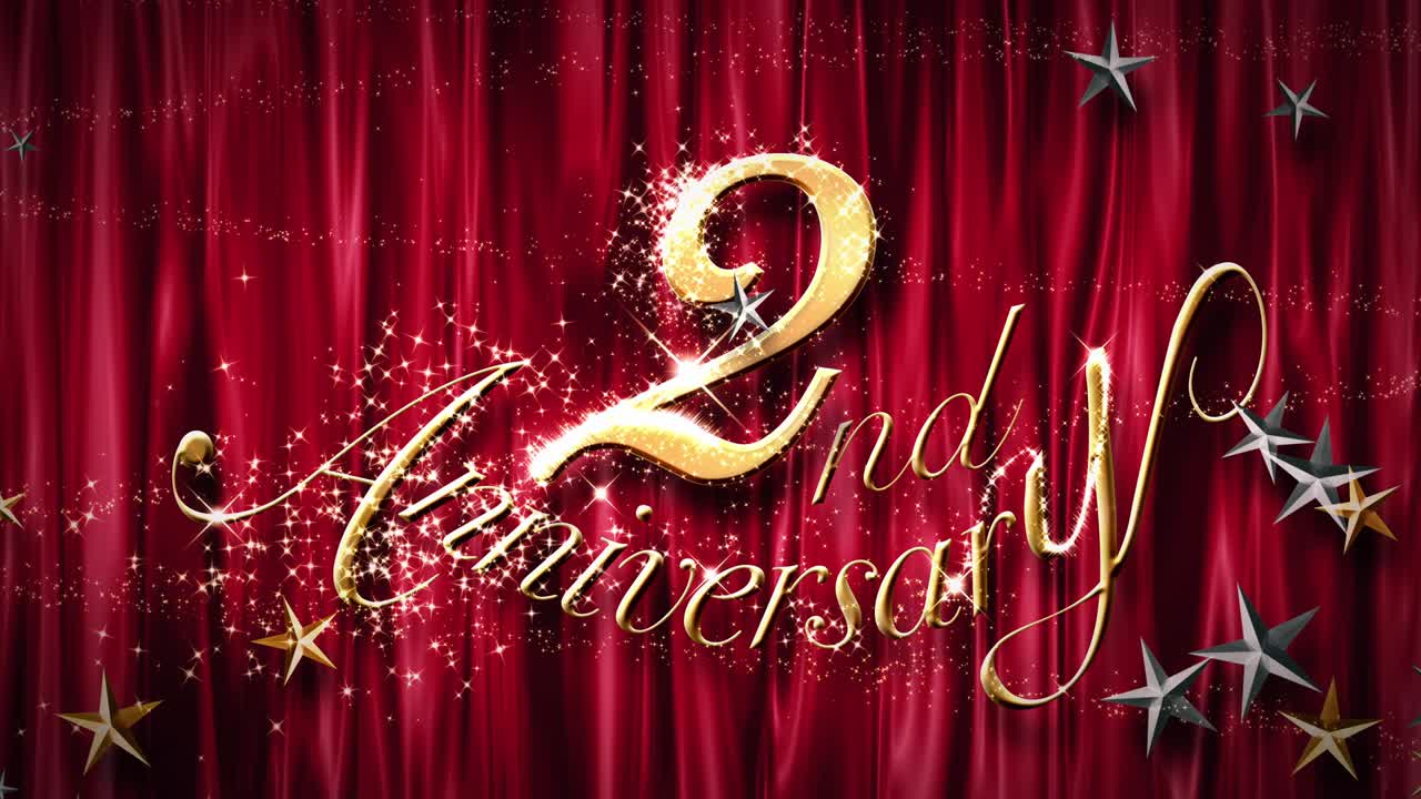 멋진 메탈릭 텍스트 2 주년 기념