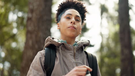 water, hiking and woman in nature for fitness