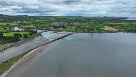 aerial view of a coastal town in ireland