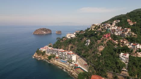 scenic beach waterfront building resort town mismaloya riviera nayarit mexico pacific coastline puerto vallarta