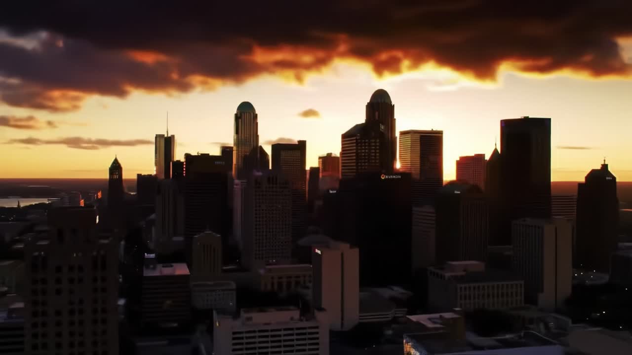 amanecer sobre el horizonte de una ciudad