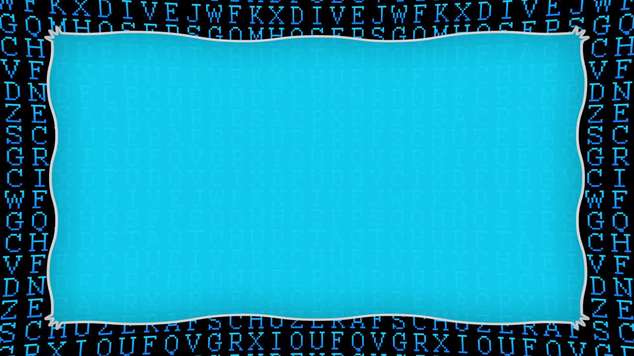 アルファベットの文字 青いパターンフレーム アニメーション背景