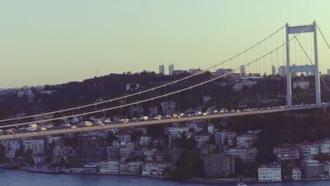 istanbul, turkey  bosphorus bridge and car traffic.