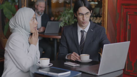 business meeting in a cafe