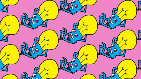 kids drawing pop art seamless background with theme of lamp