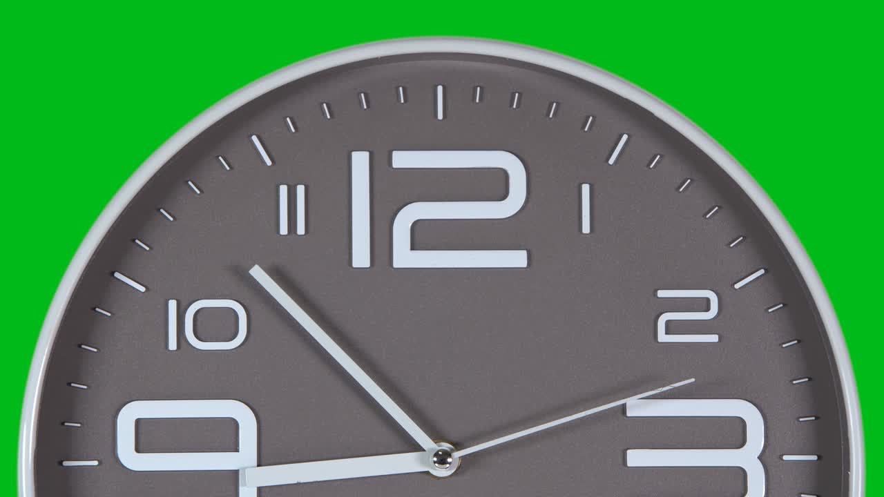 Wall clock on a green background. Time laps
