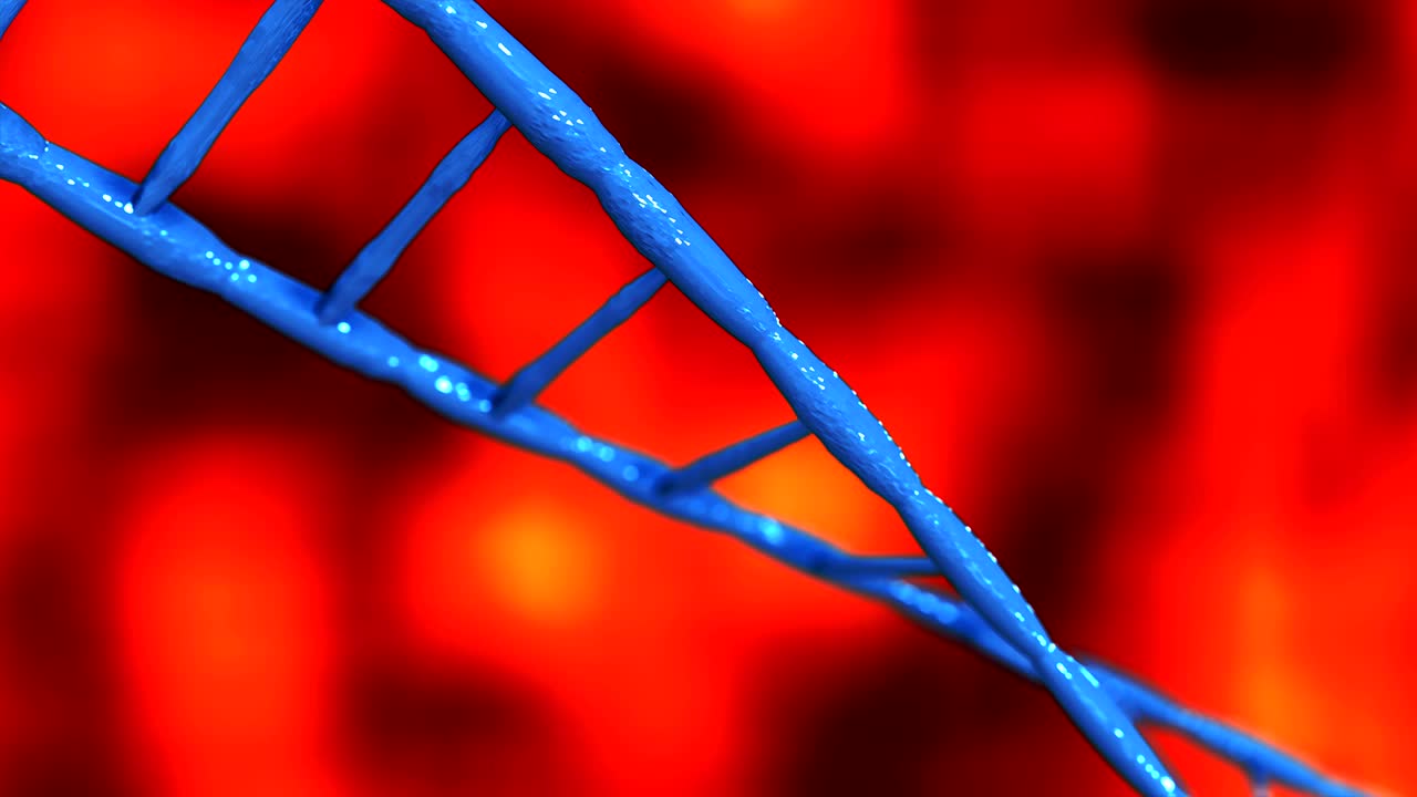 moléculas de adn azul abstracto tecnología ciencia concepto de bioquímica animación renderización en 3d