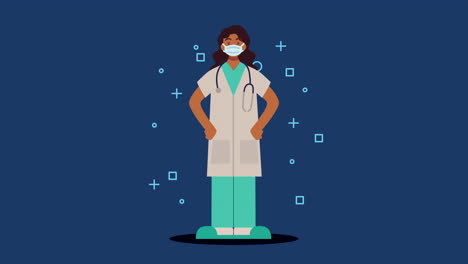 afro female doctor professional character animation