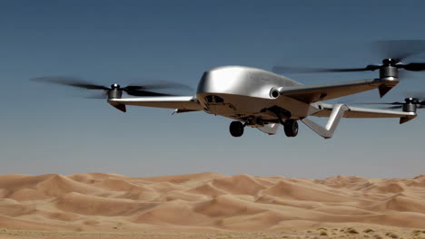 drone in a desert landscape