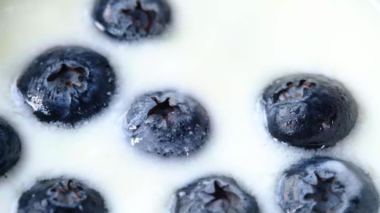 요거트에 있는 블루베리