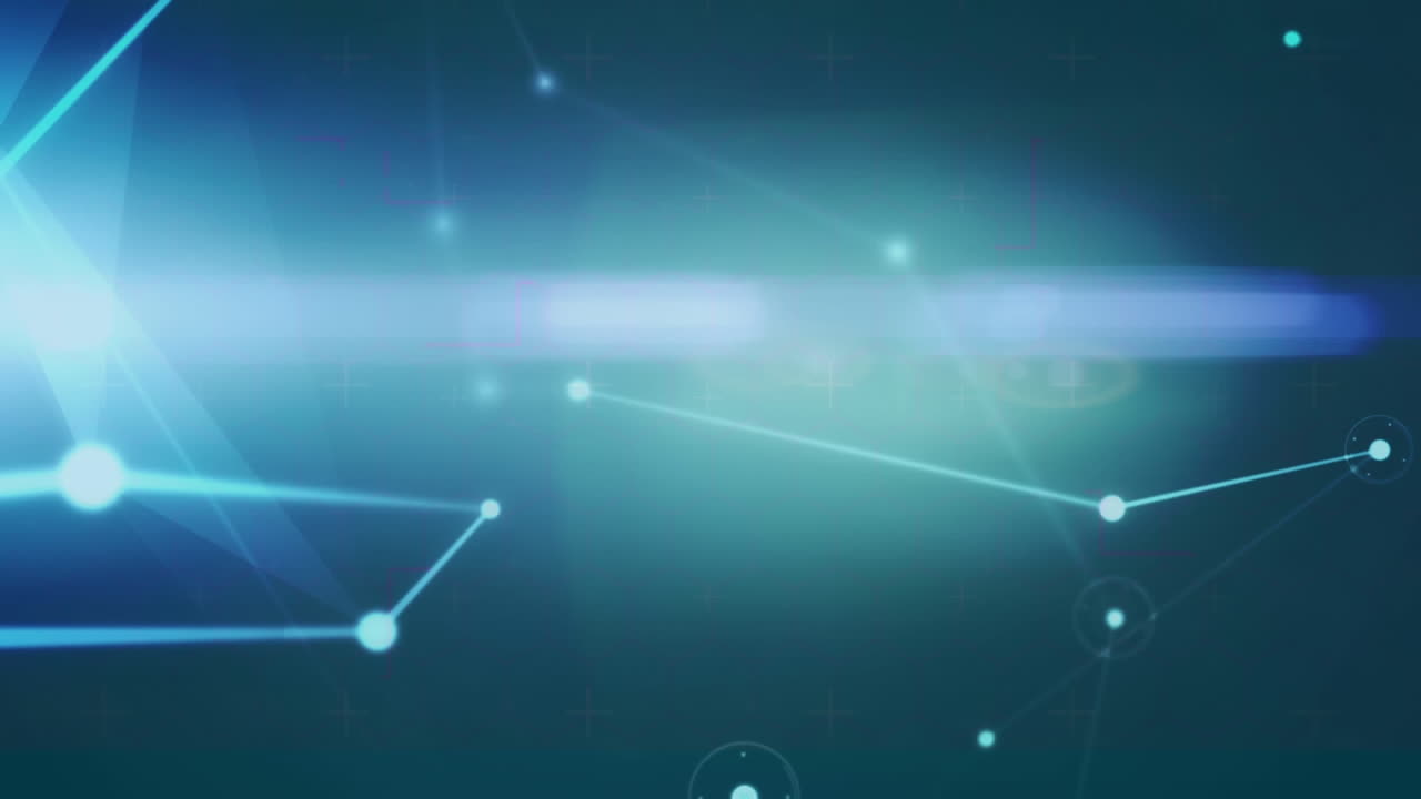 animación de la red de conexiones sobre formas sobre fondo negro